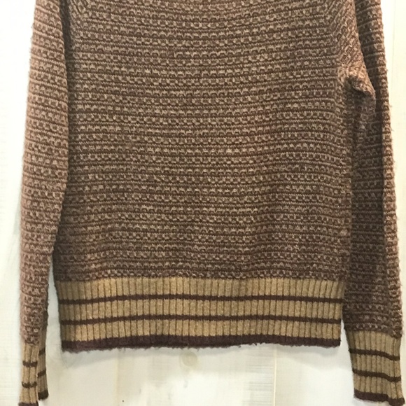 Nordstrom Hinge Maroon Tan Sweater Size M - Picture 6 of 7